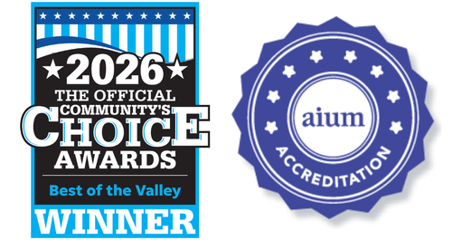 Best of the Valley & AIUM ultrasound accredited logos